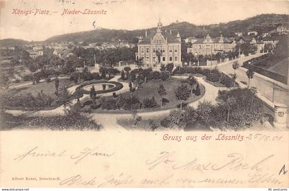 B508 Germany 1901 Koenigs Platz Nieder Loessnitz Gruss aus Loessnitz postcard