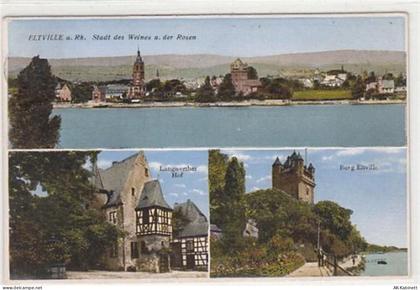 Eltville am Rhein mit Langwerther Hof und Burg Eltville gelaufen, 1927. ... - 39093567
