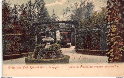 L306 Germany 1904 Gruss aus Park Herrenhaide b Burgstaedt Promenaden postcard