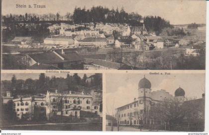 Stein an der Traun - Totale, Schloss, Gasthof zur Post gl1915 #227.756
