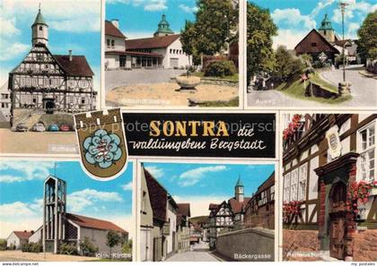 Sontra Werra-Meissner-Kreis Hessen Rathaus Schulhof Kirche Auweg Baeckergasse Ra