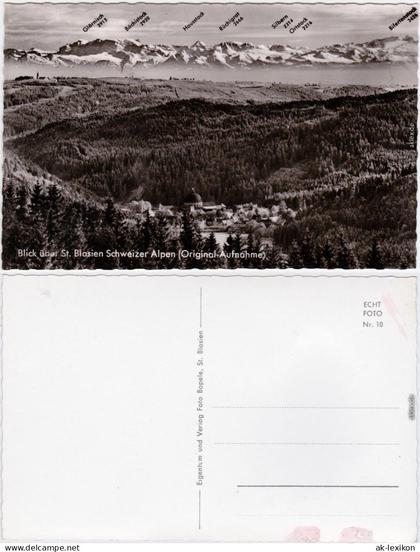 St. Blasien Blick über St. Blasien mit Schweizer Alpen Ansichtskarte 1965