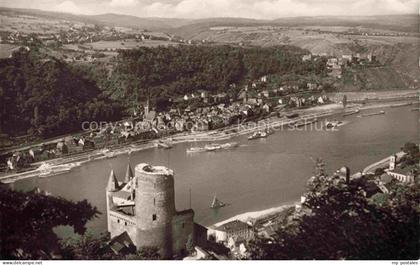 St Goar Rhein Fliegeraufnahme mit Burg Katz Blick auf St Goar und Burg Rheinfels