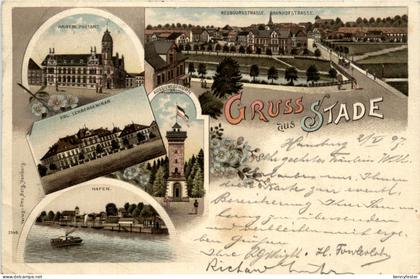 Gruss aus Stade - Litho