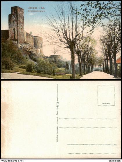 Ansichtskarte Stolpen Allee an der Burg Stolpen 1914