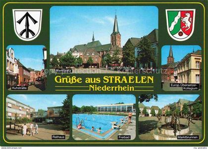 Straelen Kuhstrasse Marktplatz Kirche Europaeisches uebersetzer-Kollegium Rathau