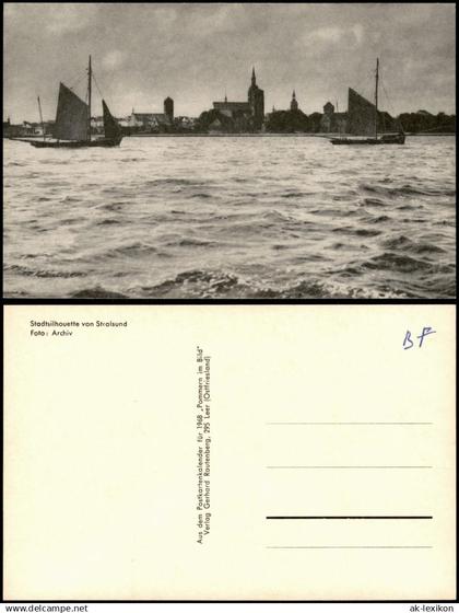 Ansichtskarte Stralsund Stadtsilhouette von Stralsund 1968