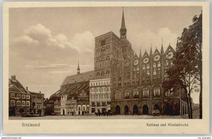 Stralsund Mecklenburg Vorpommern Stralsund Rathaus Nicolaikirche