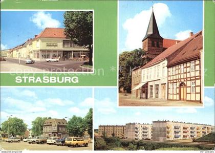 Strasburg Marktplatz  Marienkirche Friedensstrasse