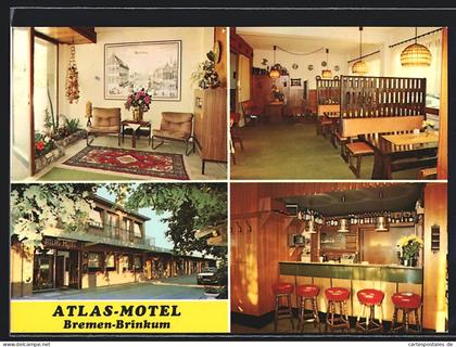 AK Stuhr, Atlas Motel, Innen- und Aussenansicht, Gottlieb-Daimler-Str. 3