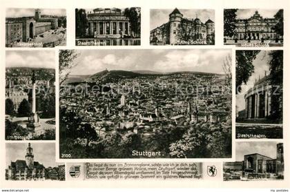 Stuttgart Bahnhof Theater Schloss Schlossplatz Jubilaeumssaeule Rathaus Bahnhof