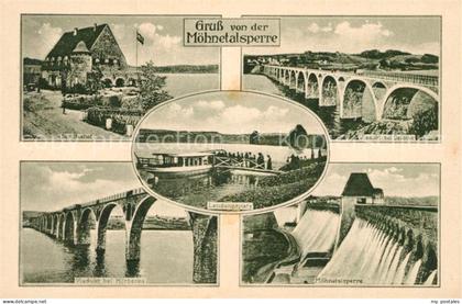 Moehnetalsperre Seehof Viadukt bei Delecke Landungsplatz Viadukt bei Koerbecke M