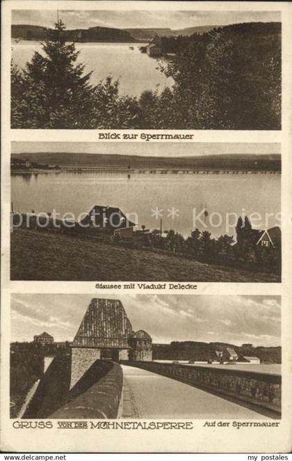 Moehnetalsperre Sperrmauer Stausee Viadukt Delecke