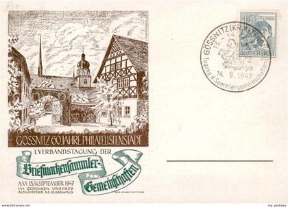 Goessnitz  Thueringen 60 Jahe Philatelistenstadt 1. Verbandstagung der Briefmark