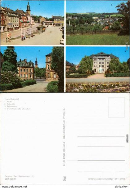 Thum Markt, Teilansicht, Rathausplatz, Erw. Polytechnische Oberschule 1978