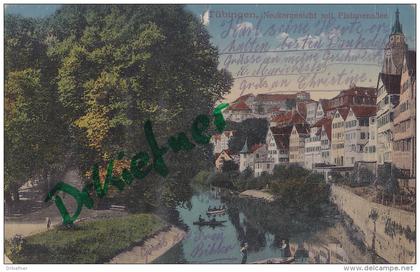 Tübingen, Neckarfront und Platanenallee, um 1915
