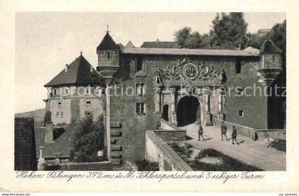 TueBINGEN BW Hohen Tuebingen Schlossportal 5eckiger Turm