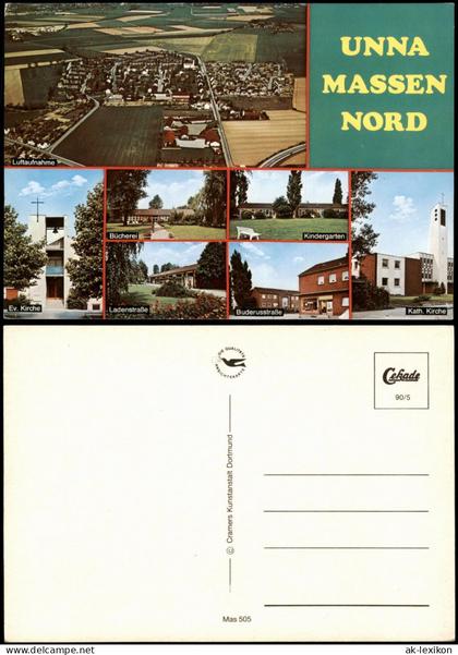 Ansichtskarte Massen-Unna Ortsansichten und Luftbild 1990