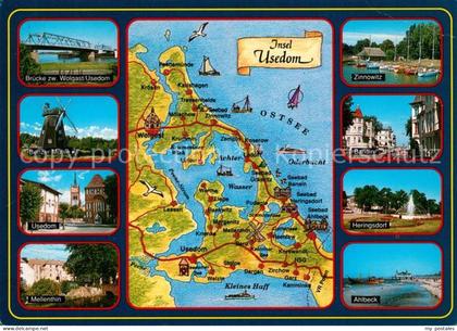 Insel Usedom Bruecke zwischen Wolgast und Usedom Zinnowitz Bansin Heringsdorf Ah