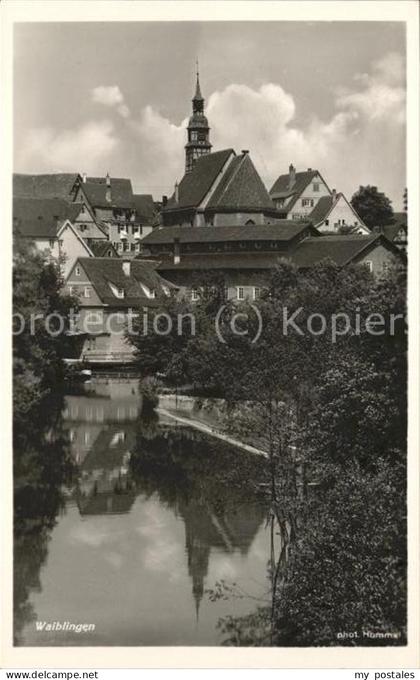 Waiblingen Ortsblick mit Kirche