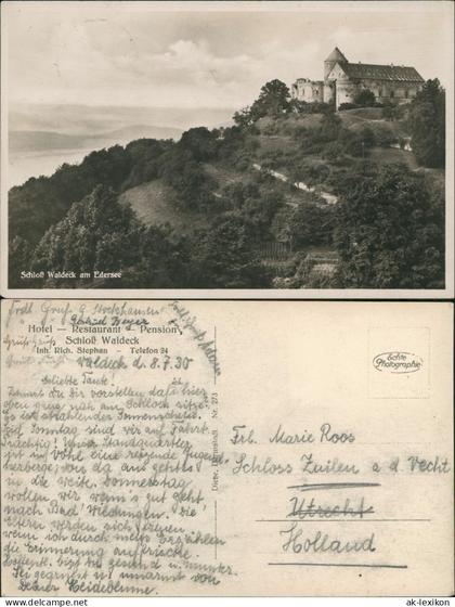 Ansichtskarte Waldeck (am Edersee) Schloß Waldeck am Edersee 1930