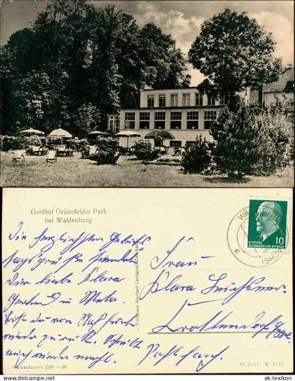 Waldenburg (Sachsen) DDR AK Gasthof Grünefelder Park bei Waldenburg 1961