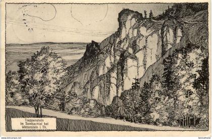 Waltershausen, Treppenstein im Sembachtal bei Winterstein