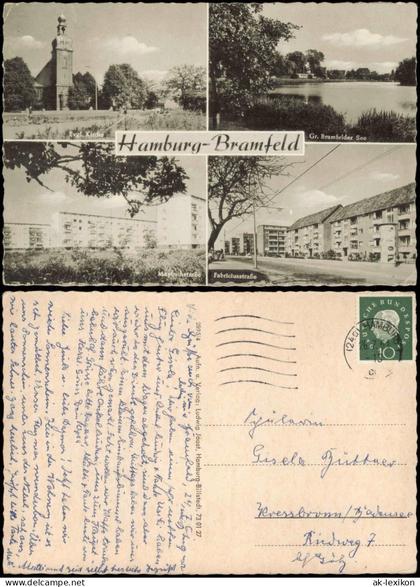 Ansichtskarte Bramfeld-Hamburg 4 Bild Straßen Neubauten 1961
