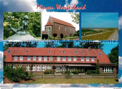 Minsen Pension Wangerland Alte Schule Skulptur Landschaftspanorama