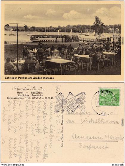 Wannsee Berlin Schweden Pavillon am Großen Wannsee - Dampfer 1957