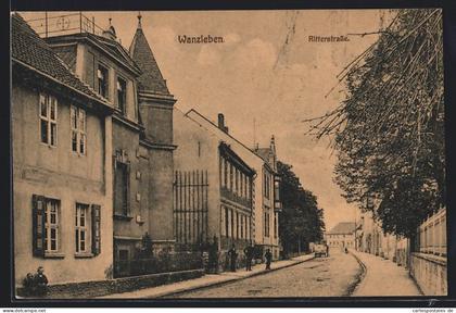 AK Wanzleben, Ritterstrasse mit Anwohnern