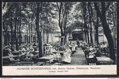 AK Berlin-Plötzensee, Gasthaus Moabiter Schützenhaus v. Bruno Sachse, Wirtschaftsgarten