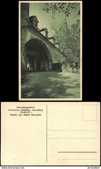 Ansichtskarte Weesenstein (Müglitz) Auffahrt zum Schloß Weesenstein 1910