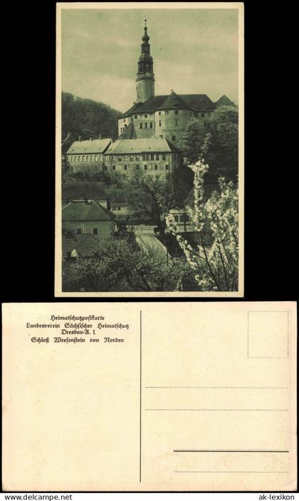 Ansichtskarte Weesenstein (Müglitz) Schloß Weesenstein von Norden 1910