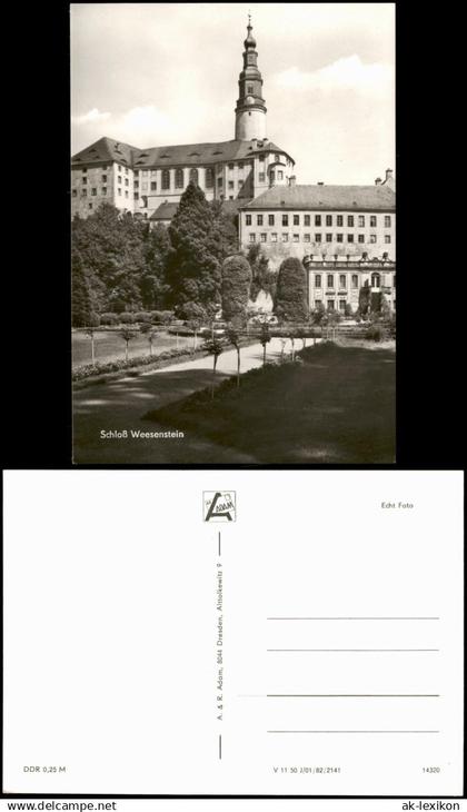 Ansichtskarte Weesenstein (Müglitz) Schloss Weesenstein zur DDR-Zeit 1982