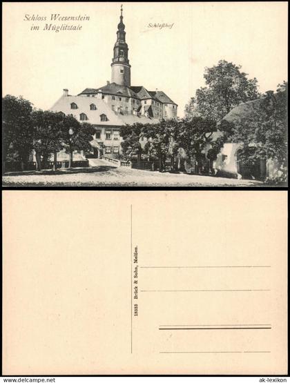 Ansichtskarte Weesenstein (Müglitz) Schloßhof 1914