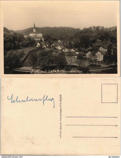 Ansichtskarte Weesenstein (Müglitz) Stadt in der Ferne Schloß 1955