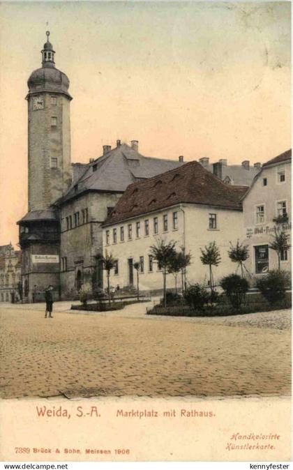 Weida - Marktplatz mit Rathaus
