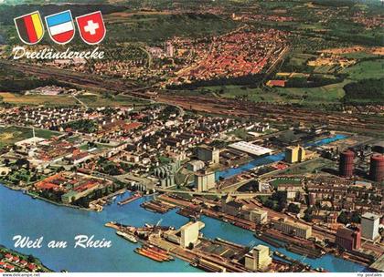 Weil am Rhein Dreilaenderecke Fliegeraufnahme