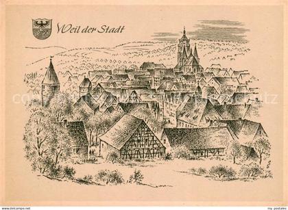 Weil der Stadt Staedtebild aus alten und neuen Tagen Zeichnung