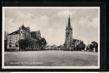 AK Weinböhla, Gasthof mit Kirchplatz