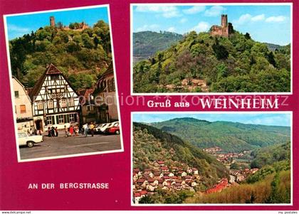 Weinheim Bergstrasse mit Burgruine Windeck