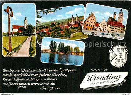 Wemding Marktplatz Wallfahrtskirche Waldsee Totalansicht