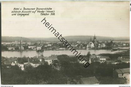 Werder - Schönste Aussicht auf Werder vom Hotel Bismarckhöhe - Foto-Ansichtskarte