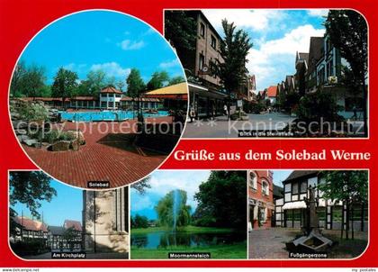 Werne Unna Solebad Steinstrasse Fussgaengerzone Kirchplatz Moormannsteich
