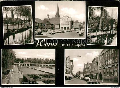 Werne Unna Teich Marktplatz Bruecke Badeanstalt Stadtmitte