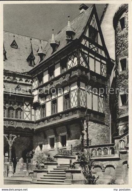 Wernigerode Harz Feudalmuseum Schloss Wernigerode Innenhof mit Fachwerkbau