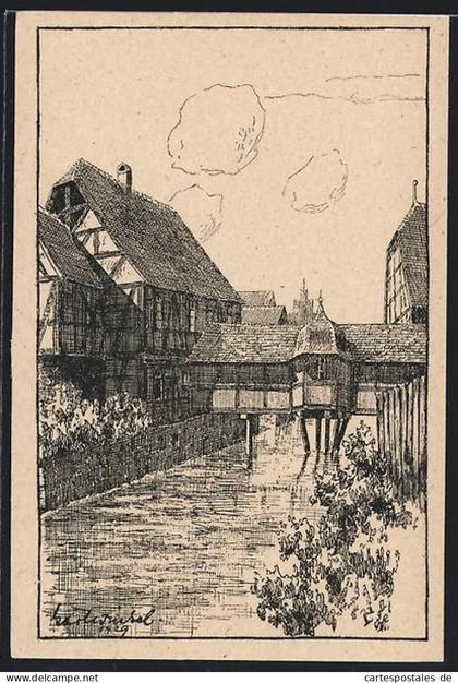 AK Staden /Wetterau, Fachwerkhäuser an der Nidda