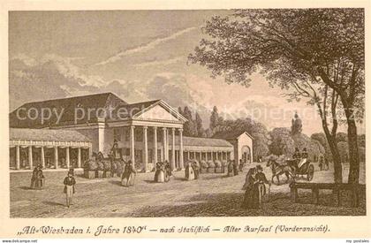 Wiesbaden Alt Wiesbaden 1840 Alter Kursaal nach Stahlstich