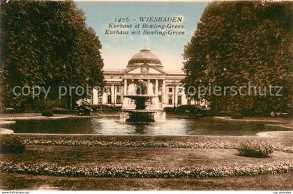Wiesbaden Kurhaus mit Bowling Green Brunnen